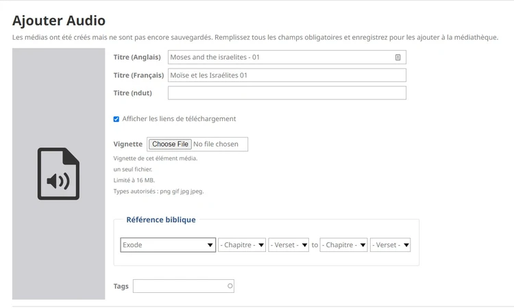 operations sur les élément média ajouté sur une page