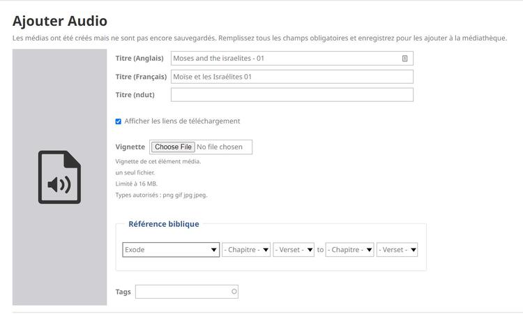 operations sur les élément média ajouté sur une page